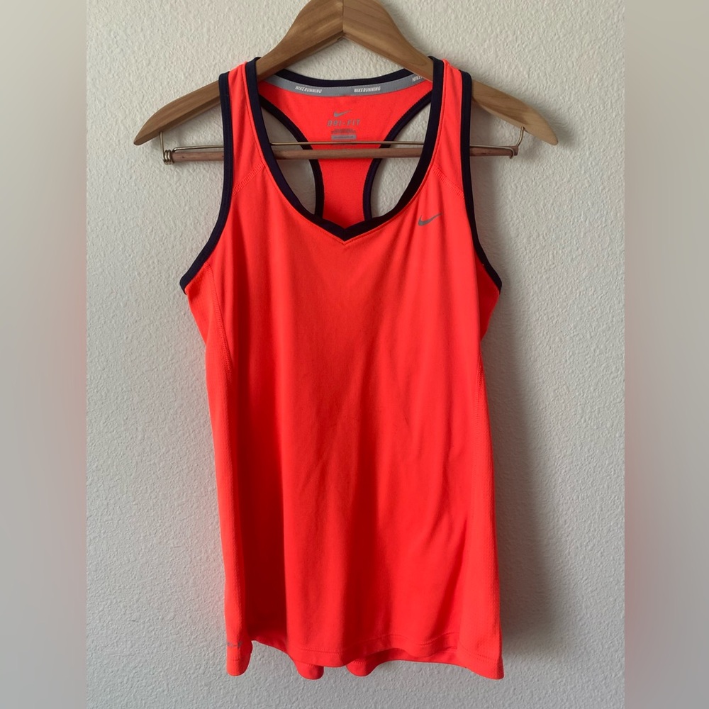 Nike Women’s Racerback Orange&Navy Athletic Running Tank Top Size Small